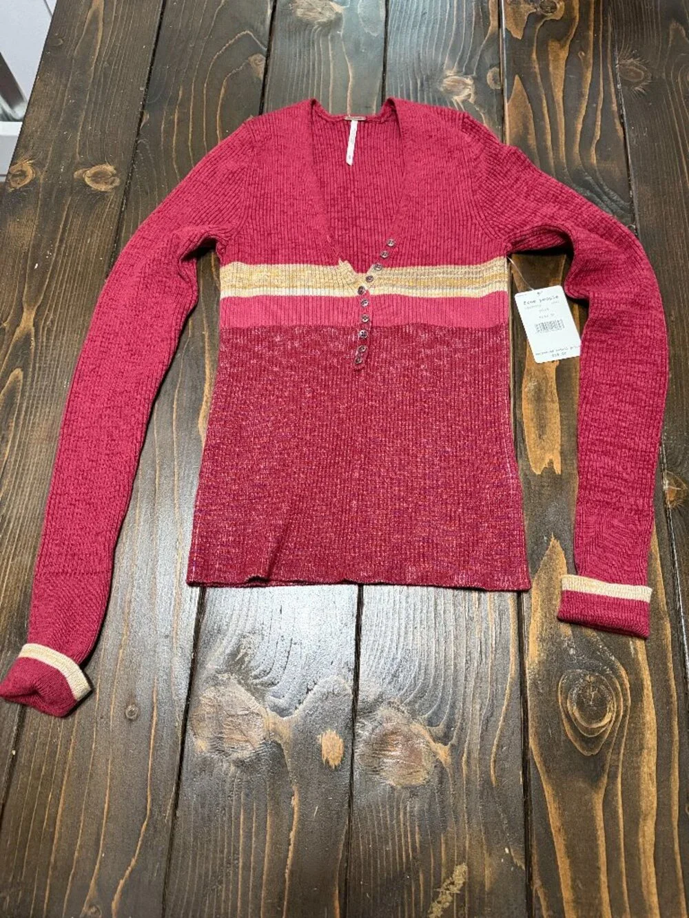 Free People Color Block Sweater – Pink | Women's Medium | NWT